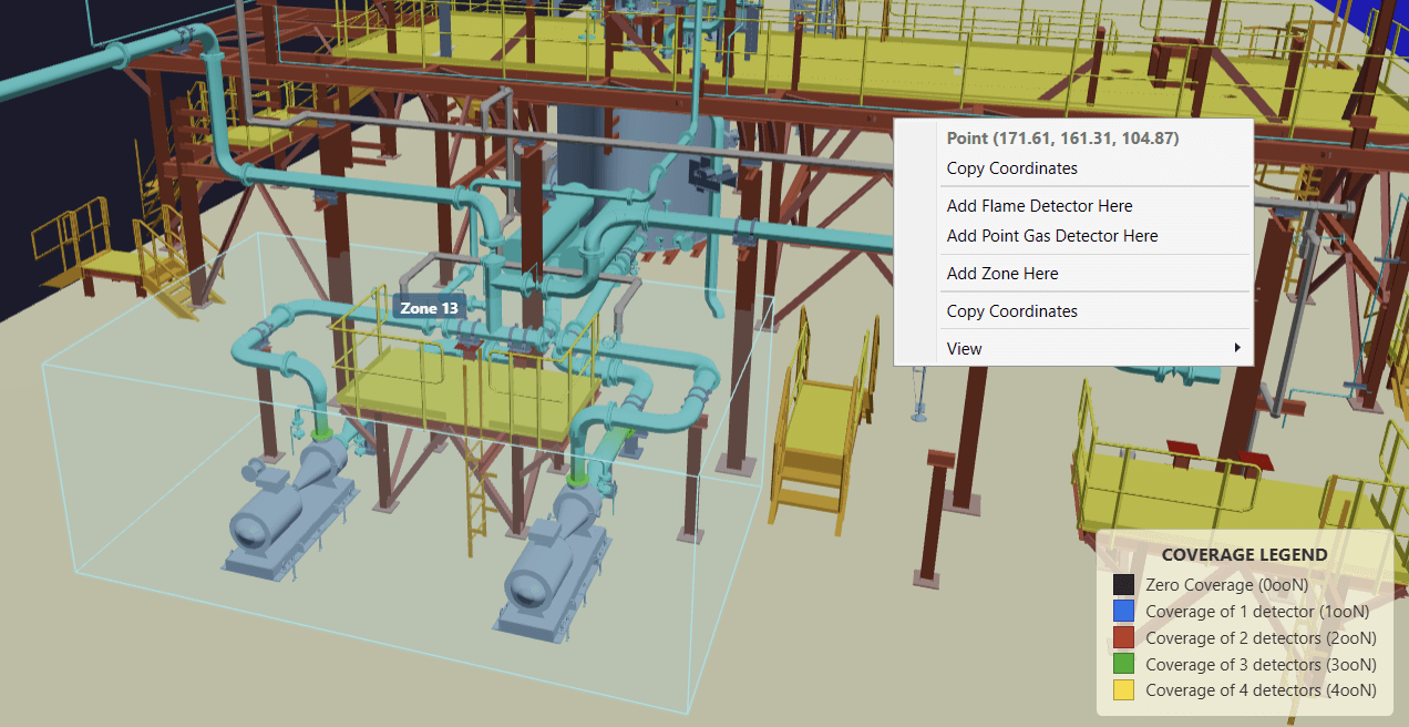 Safe3D detector coverage view